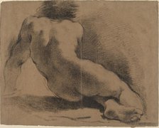 Seated Nude Boy Seen from the Back. Creator: Guercino.