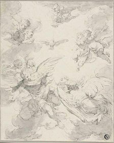 The Holy Ghost and Angels, 1720/39. Creator: Giovanni Domenico Ferretti da Imola.