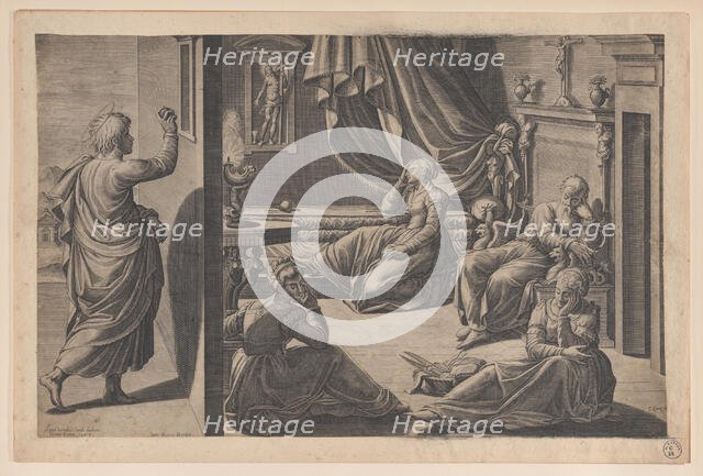 Saint Nicholas of Bari and the Three Poor Girls, 1587. Creator: Cristofano Cartaro.