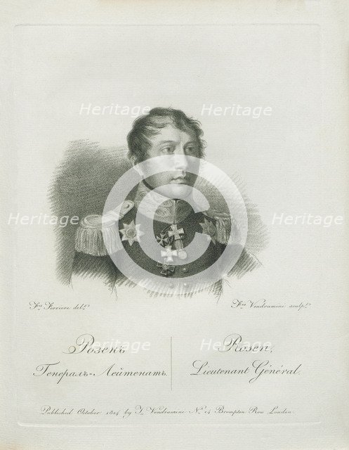 Portrait of General Baron Georg (Grigory Vladimirovich) von Rosen (1782-1841), 1813.