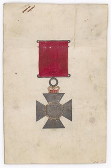 Coloured drawing of the New Zealand Cross, c.1871. Creator: Unknown.