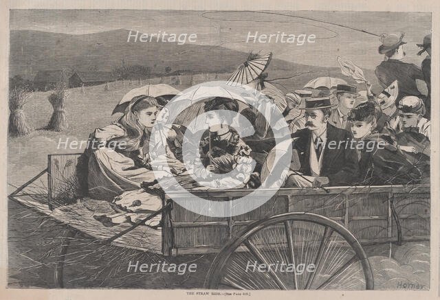 The Straw Ride (Harper's Bazar, Vol. II), September 25, 1869. Creator: Unknown.