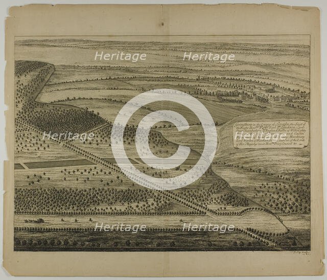 Grimthorp in the County of Lincoln, plate 23 from Britannia Illustrata, published 1707. Creator: Johannes Kip.
