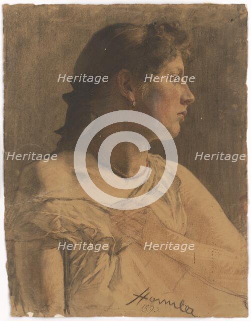 Portrait of a woman, 1893. Creator: Jozef Hanula.