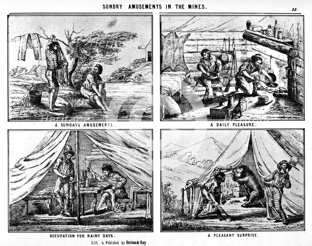'Sunday Amusements in the Mines', 19th century (1937).Artist: Britton & Rey