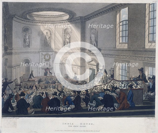 East India House, London, 1808. Artist: Augustus Charles Pugin