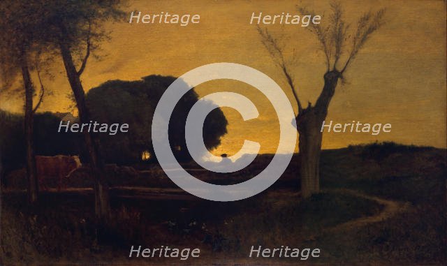 Evening at Medfield, Massachusetts, 1875. Creator: George Inness.