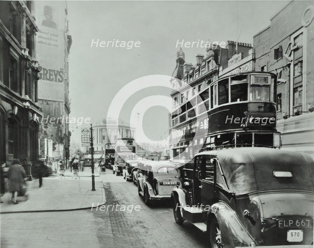 Traffic on the New Kent Road, Southwark, London, 1947. Artist: Unknown.