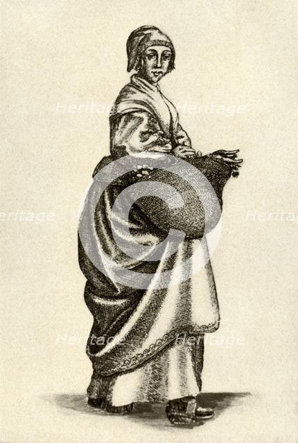 'Swedish woman in clogs', 1640, (1937). Creator: Unknown.