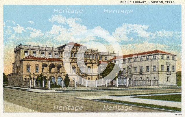 Public Library, Houston, Texas, USA, 1926. Artist: Unknown