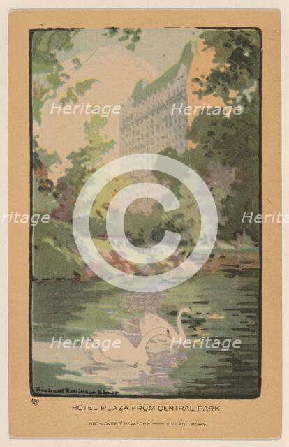 Hotel Plaza from Central Park, 1914. Creator: Rachael Robinson Elmer.