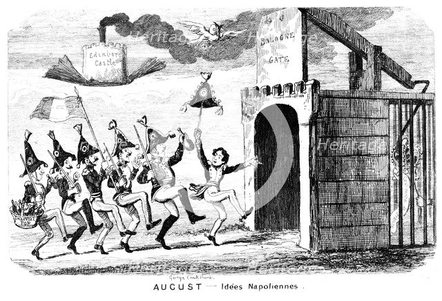'August - Idees Napoliennes', 19th century.Artist: George Cruikshank