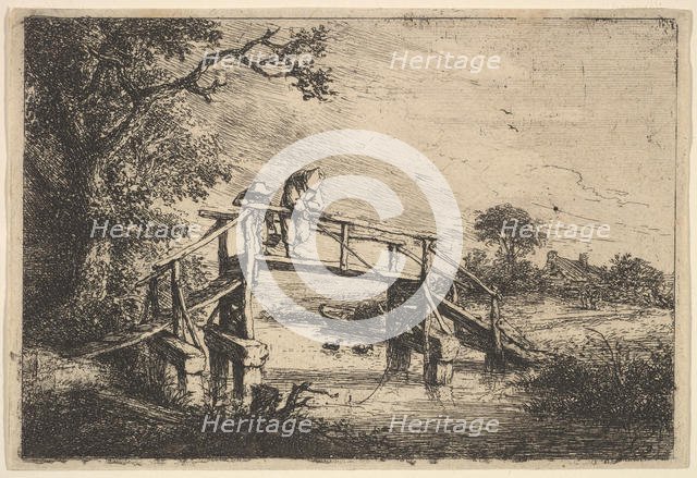 Two Anglers on a Bridge, 1647. Creator: Adriaen van Ostade.