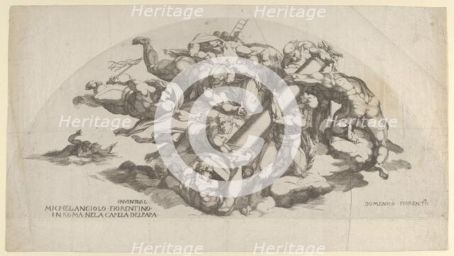 Group from the Last Judgment, Angels Carrying the Column of the Flagellation and t..., 16th century. Creator: Domenico del Barbiere.