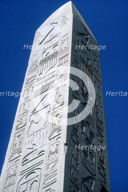 Obelisk of Queen Hatshepsut viewed from ground, Temple of Amun, Karnak, Egypt, c1503-c1483 BC. Artist: Unknown