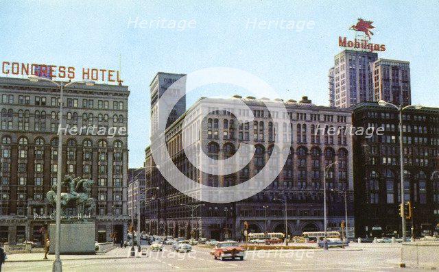 Congress Street Expressway entrance at Michigan Avenue, Chicago, Illinois, USA, 1958. Artist: Unknown