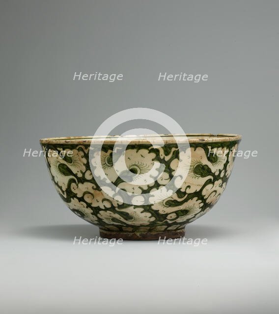 Polychrome Bowl with Cloud Decoration, Iran, late 17th-early 18th century. Creator: Unknown.