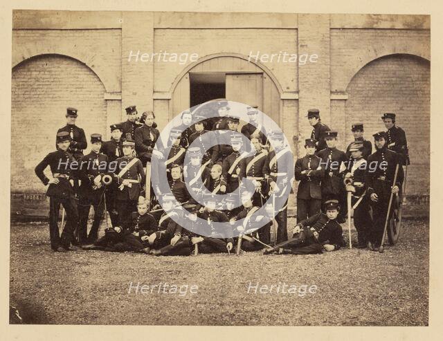 Group portrait of military students, about 1857-1859. Creator: Unknown.