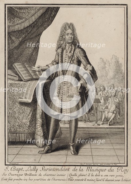 Jean-Baptiste Lully. Artist: Bonnart, Henri (1642-1711)