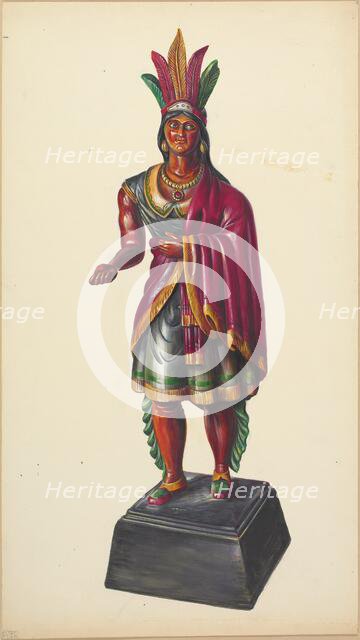 Cigar Store Indian, c. 1937. Creator: Walter Hochstrasser.