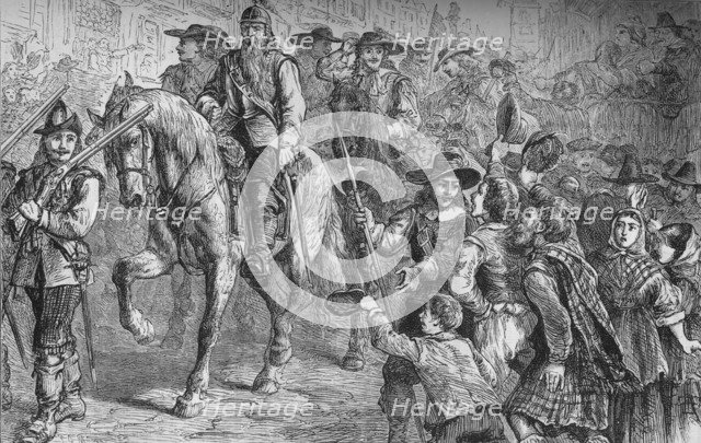 'General Dalzell Entering Edinburgh', July 1666, (c1880). Artist: Unknown.