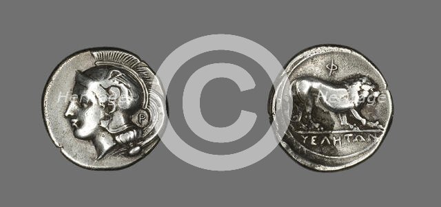 Stater (Coin) Depicting the Goddess Athena, 400-317 BCE. Creator: Unknown.