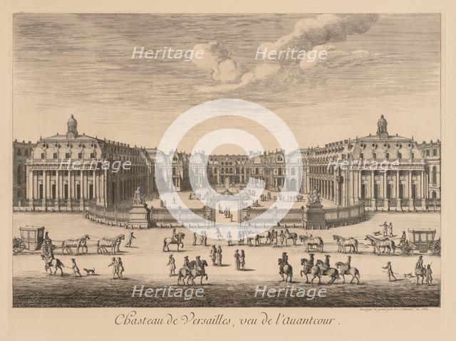 Vue du Château de Versailles, vu de lavant-cour, 1682. Creator: Israël Silvestre (French, 1621-1691).