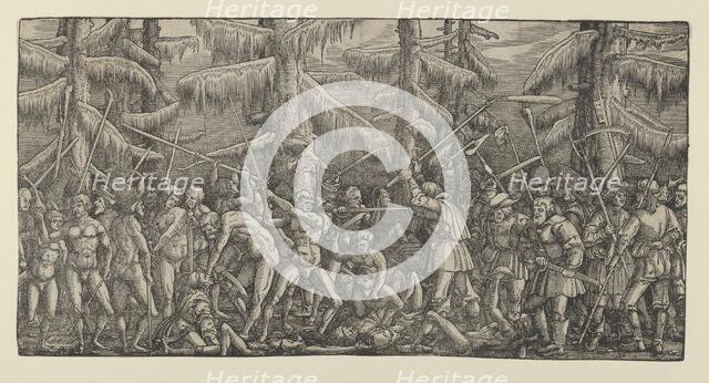 Battle Between Peasants and Naked Men in a Forest, 1522. Creator: Master NH.