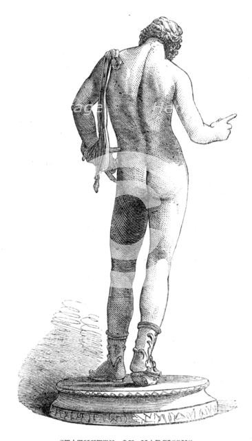 Recent discoveries in the buried city of Pompeii: statuette of Narcissus, 1864. Creator: Unknown.