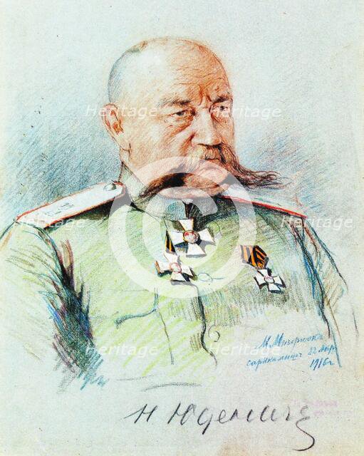 Portrait of Nikolai Nikolayevich Yudenich (1862-1933), 1916. Creator: Misernjuk, Michail Jakowlewitsch (around 1880-nach 1929).