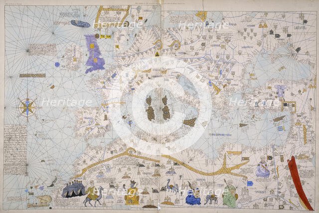 Map of Europe, North Africa and the Mediterranean, c1842-c1853. Creator: Unknown.