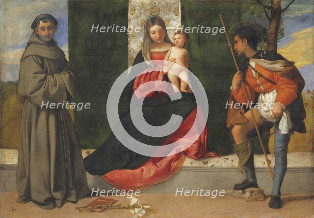 Virgin and Child between Saints Anthony of Padua and Roch, ca 1509-1510. Creator: Titian (1488-1576).