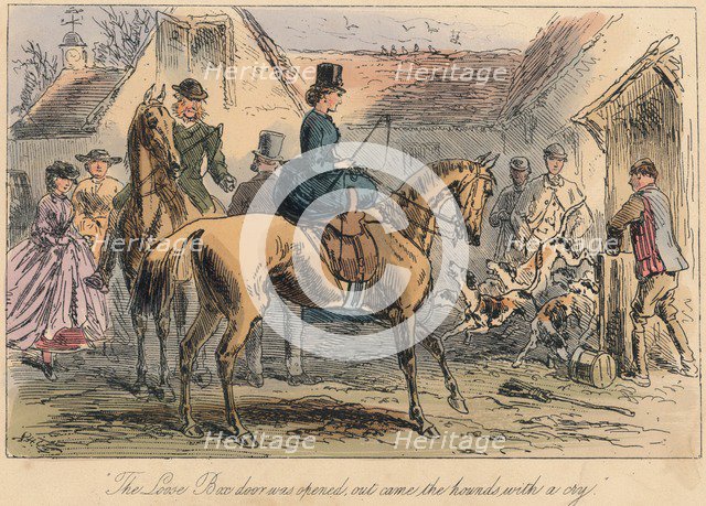 'The Love Box door was opened, out came the hounds with a cry', 1865. Artists: Robert Smith Surtees, John Leech, Hablot Knight Browne.