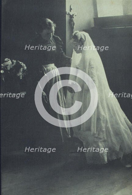 Young woman at her first communion with an attendant, c1900. Creator: Elizabeth B. Brownell.
