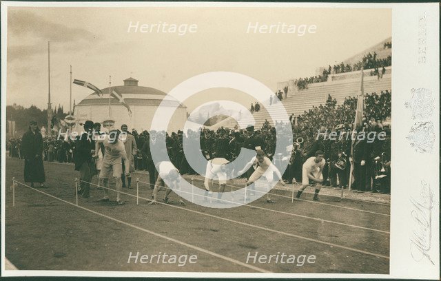 Olympic Games, 1896. Preparation for the 100-meter race, 1896.