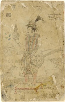 Emperor Jahangir holding an orb, early 18th century. Creator: Unknown.