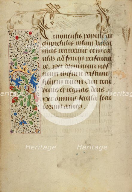 Decorated Text Page; Prayer Book of Charles the Bold, 1469. Creator: Nicolas Spierinc.
