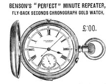Benson's "Perfect" Minute Repeater Watch, 1883. Creator: Unknown.