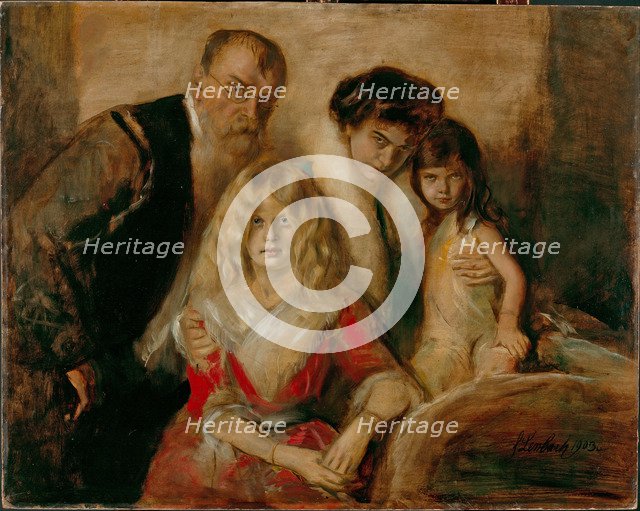 The Artist with his Wife and Children. Artist: Lenbach, Franz, von (1836-1904)