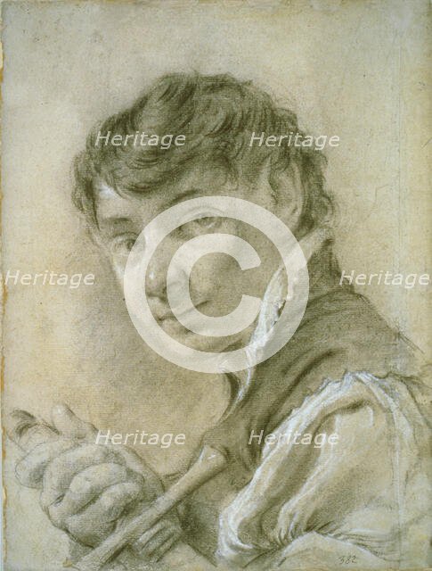 Portrait of a Young Man Holding a Sword, c. 1735. Creator: Giovanni Battista Piazzetta.