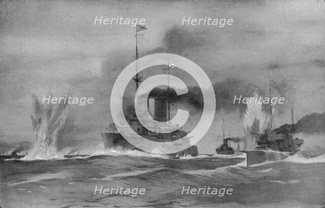 'La bataille de Riga; D'apres une aquarelle du lieutenant de vaisseau Novikof', c1915. Creator: Unknown.