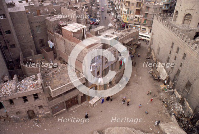Cairo streets seen from roof of the IBN Tulun Mosque, c20th century. Artist: CM Dixon.