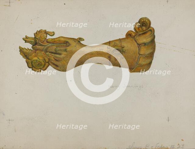 Tie-back, c. 1938. Creator: Harry Jennings.