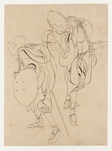 Travelers, late 18th-early 19th century. Creator: Hokusai.