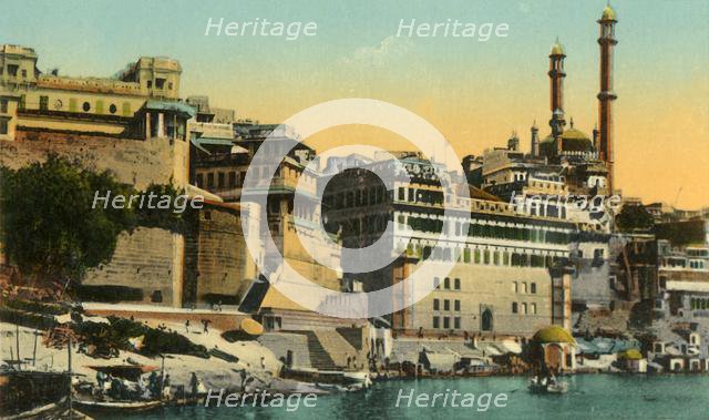 'Alamgir Mosque and Ghat, Benares', c1910.  Creator: Unknown.