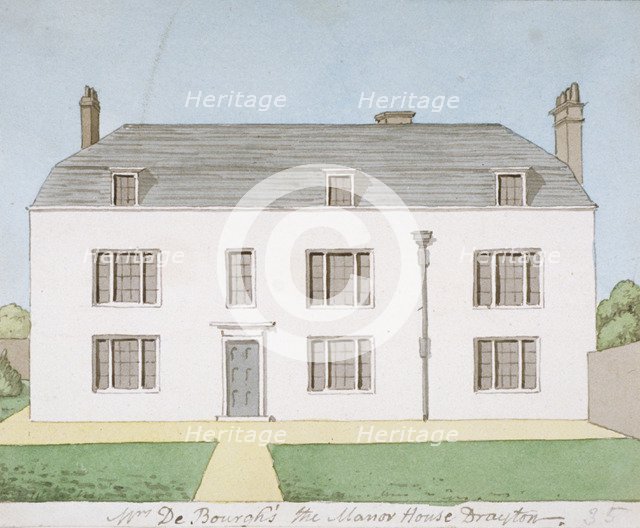 Manor House, West Drayton, Middlesex, c1820. Artist: John Oldfield