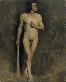 Male model, academy training, 1874-1875. Creator: Albert Edelfelt.