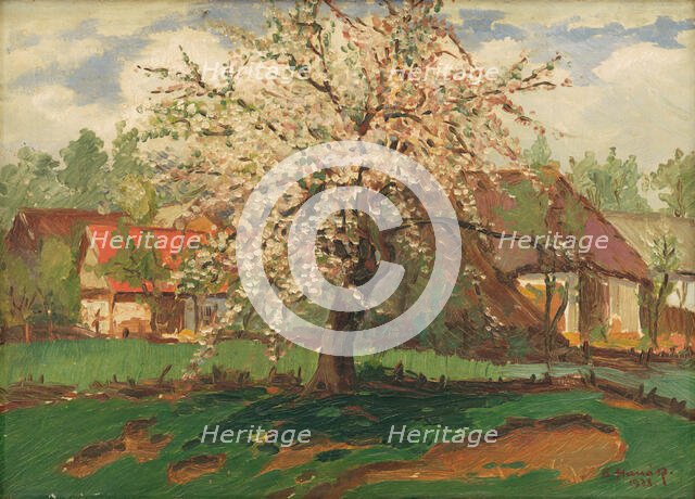 Landscape with trees in blossom, 1928. Creator: Bohumil Hanák.