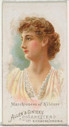 Marchioness of Kildare, from World's Beauties, Series 1 (N26) for Allen & Ginter Cigarette..., 1888. Creator: Allen & Ginter.