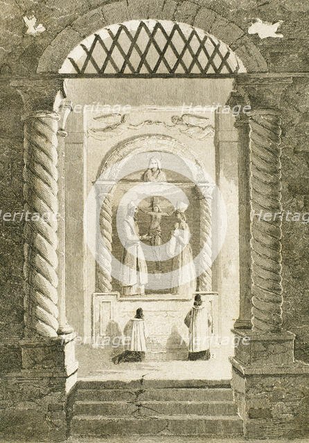 Chapel built in carved salt, Wieliczka Salt Mine, Krakow, Poland, 19th century. Creator: Unknown.